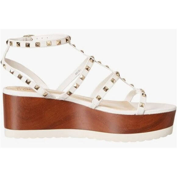 Vince Camuto Studded White Strappy Platform Sandals 7M - Picture 6 of 16